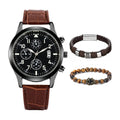 Elegant Men's Quartz Watch & Retro Bracelet Set – Premium Edition - nexivobd