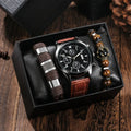 Elegant Men's Quartz Watch & Retro Bracelet Set – Premium Edition - nexivobd