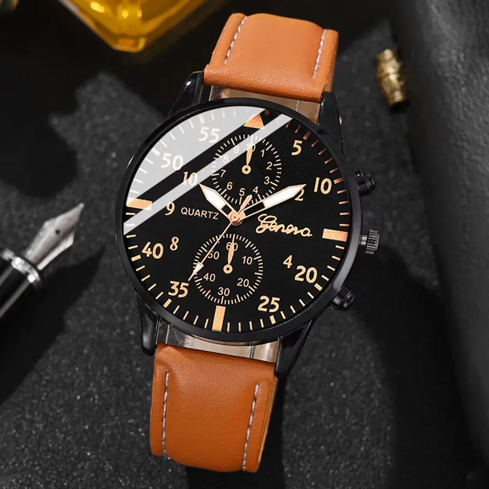 Men's Casual Watch & Bracelet Set – 4-in-1 Combo Watch - nexivobd
